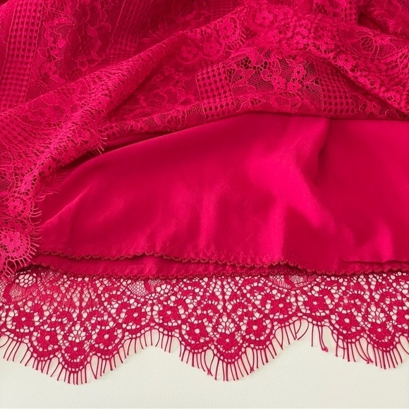 NWT Anthropologie Maeve Lace Open Back Mini Dress Raspberry Red 8 Medium - Picture 14 of 16